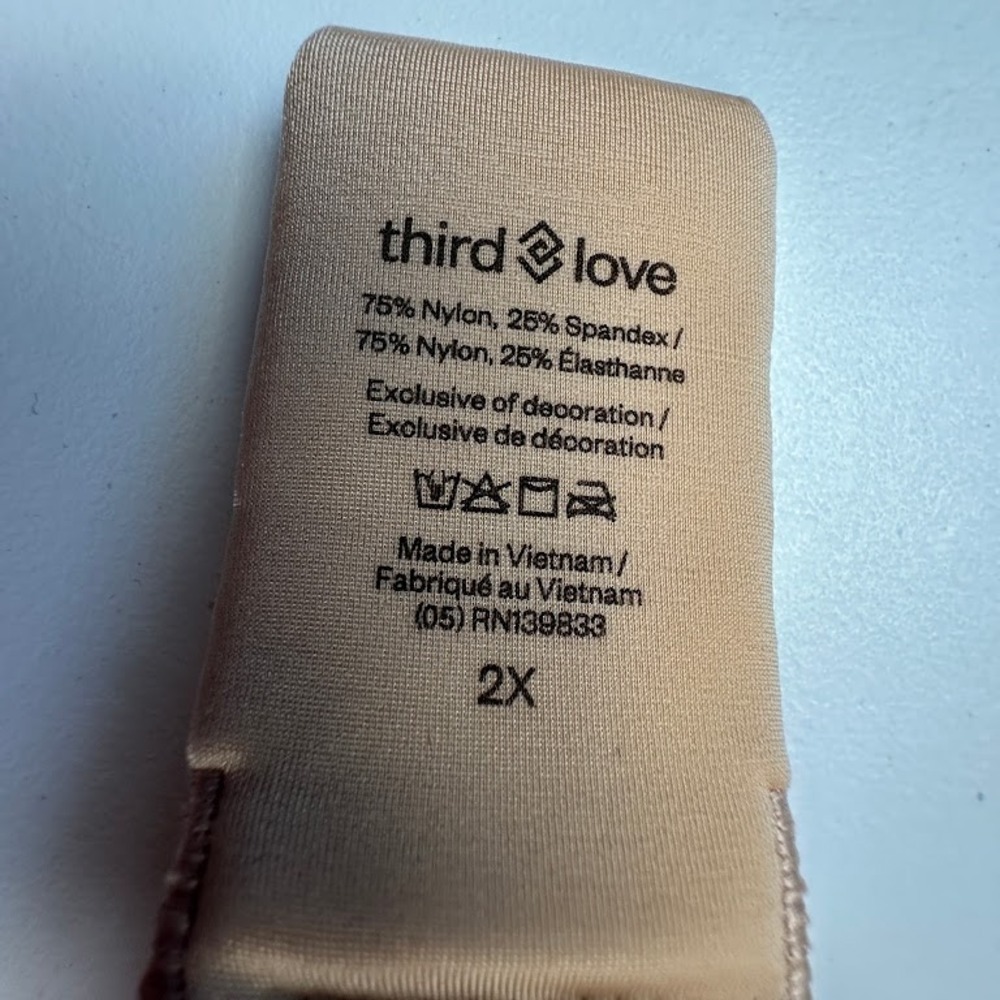 Third Love Bra Womens 2X Beige Wireless Lined Adjustable Straps Comfort Neutral - Picture 6 of 7